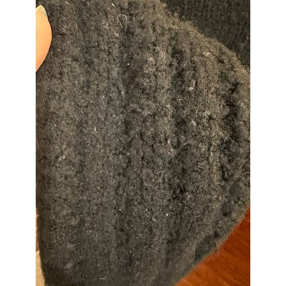 GAP Alpaca Wool Blend Crew Neck Pullover Chunky Knit Women's Sweater Black Small - Picture 4 of 10